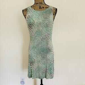TART Collections Pastel Snakeskin Drapey Keyhole Back Bodycon Dress Size XS